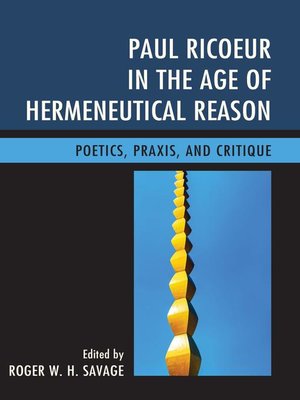 cover image of Paul Ricoeur in the Age of Hermeneutical Reason